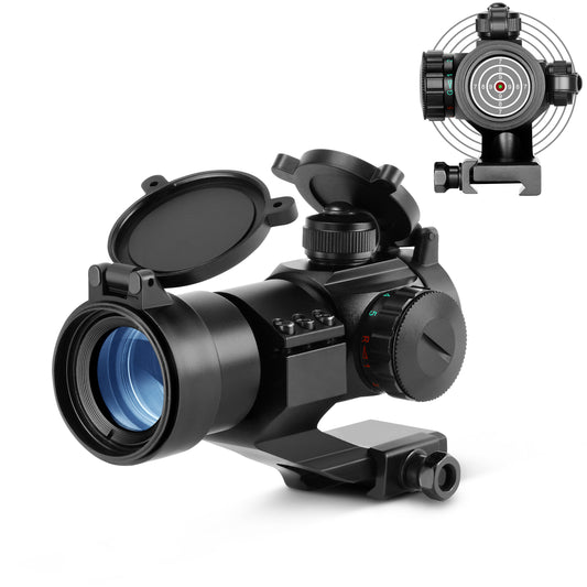 Red Dot Sight 5 Brightness Settings Rifle Scope with 20mm/22mm Weaver/Picatinny Rail Mount and Flip-Up Covers for Hunting