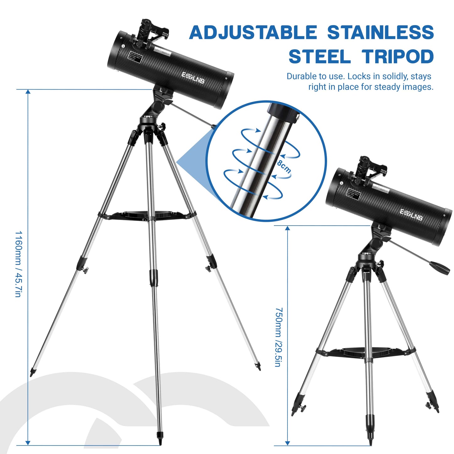 Astronomical Reflector Telescopes 114AZ Mount with Shutter Control and Steel Tripod 500mm Telescopes for Adults Astronomy Beginners with Phone Adapter 3X Barlow Lens and Moon Filter