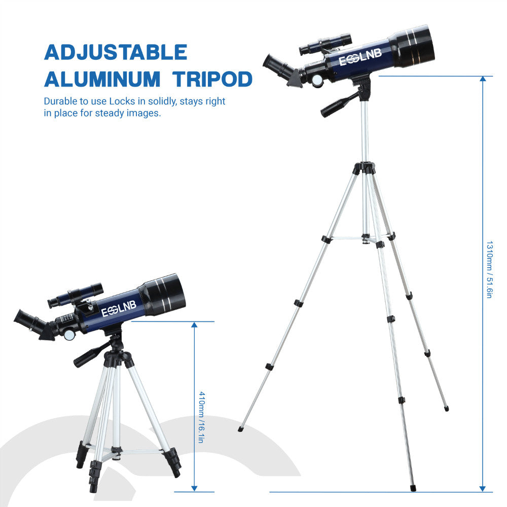 (15X-180X) Telescope for Adults, 70mm Aperture Refractor Telescopes for Astronomy Beginners, Portable Travel Telescope with Phone Adapter & Adjustable Tripod