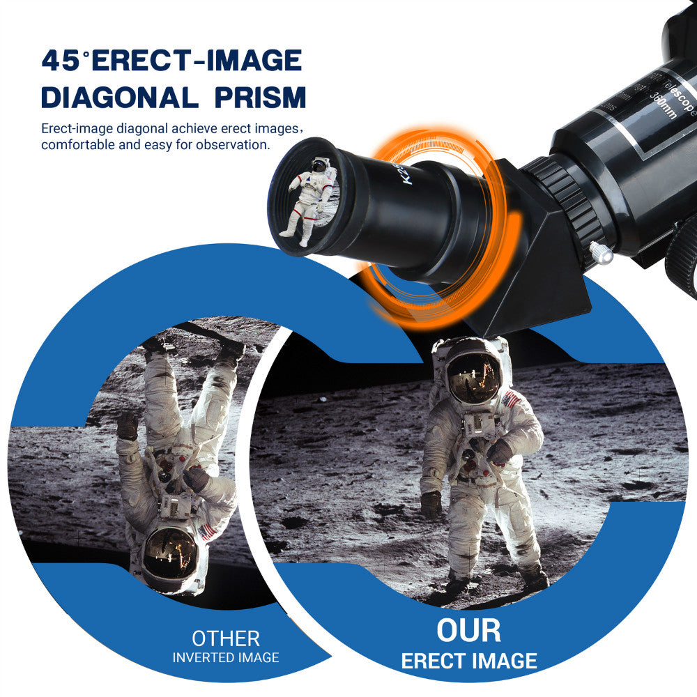 (15X-180X) Telescope for Adults, 70mm Aperture Refractor Telescopes for Astronomy Beginners, Portable Travel Telescope with Phone Adapter & Adjustable Tripod