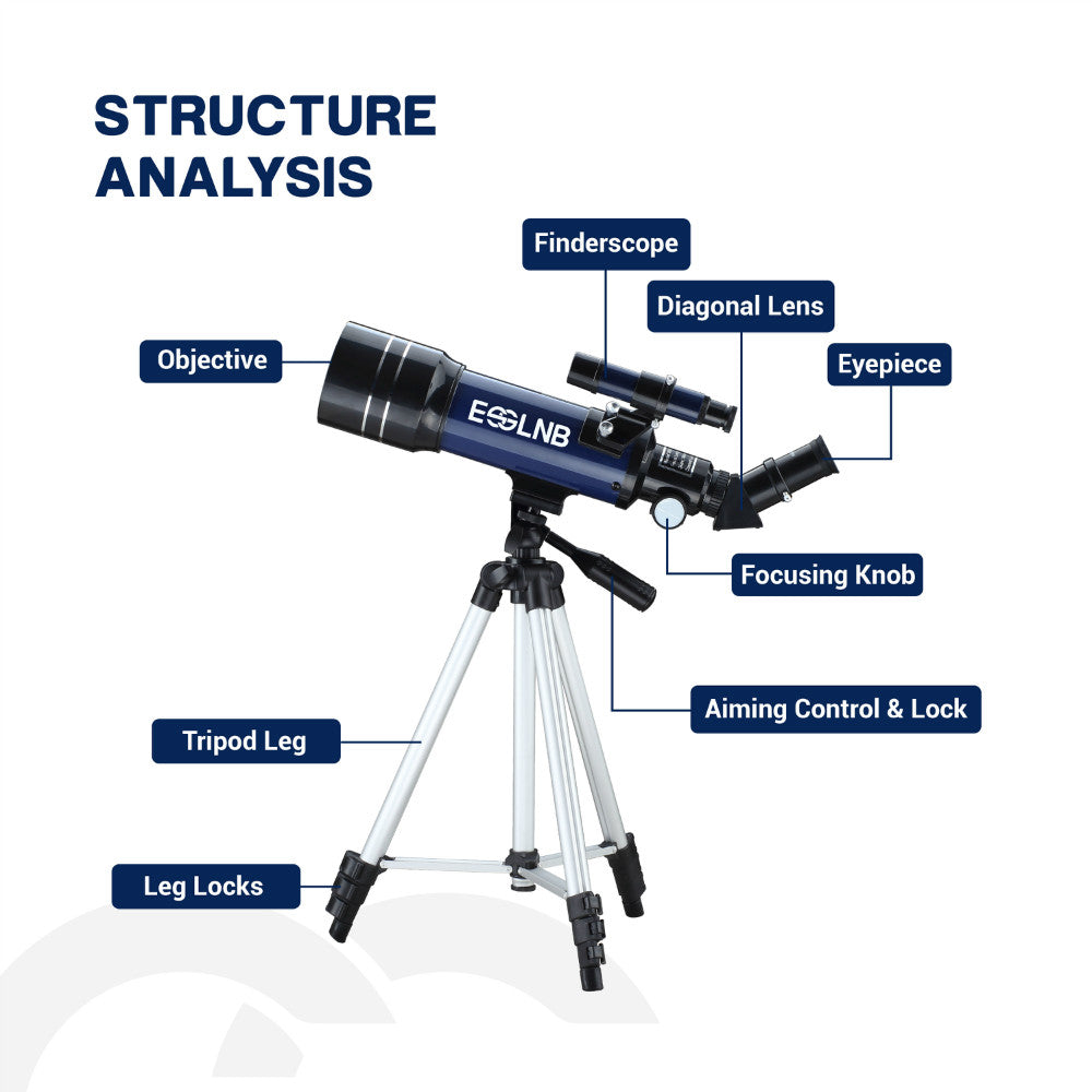 (15X-180X) Telescope for Adults, 70mm Aperture Refractor Telescopes for Astronomy Beginners, Portable Travel Telescope with Phone Adapter & Adjustable Tripod