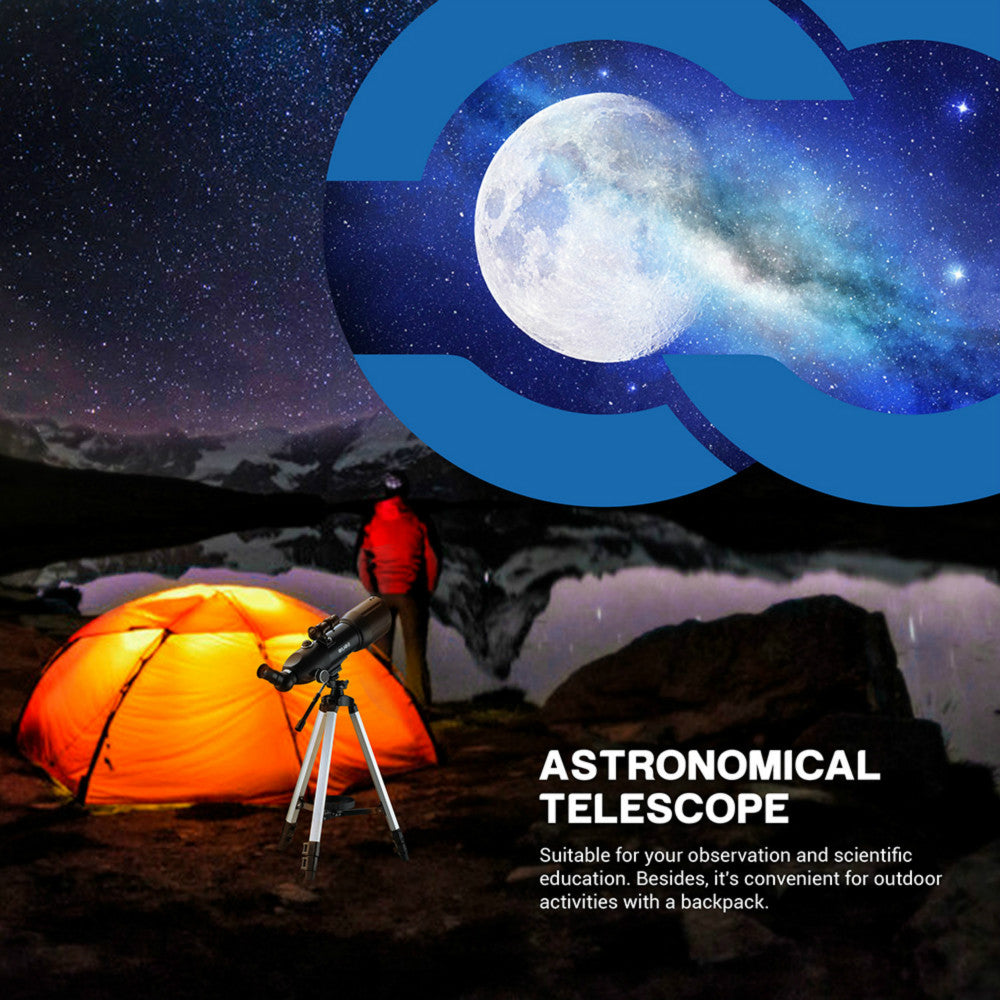 ESSLNB Telescopes for Adults Astronomy, 80mm Astronomical Travel Telescopes with Moon Filter, Erect Image, 10 Times Refractor, Tripod and Carrying Bag for Astronomy Beginners