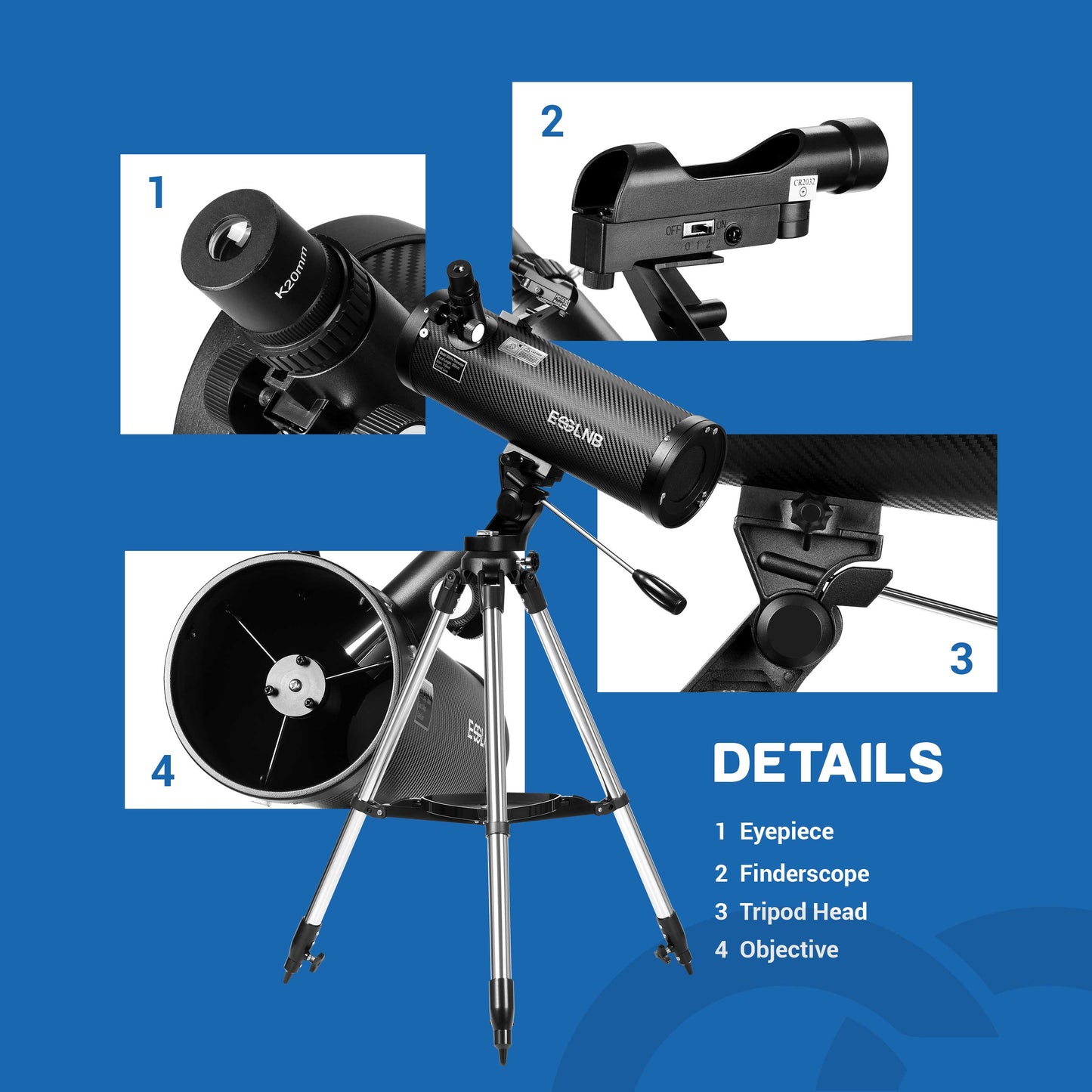 Astronomical Reflector Telescopes 114AZ Mount with Shutter Control and Steel Tripod 500mm Telescopes for Adults Astronomy Beginners with Phone Adapter 3X Barlow Lens and Moon Filter