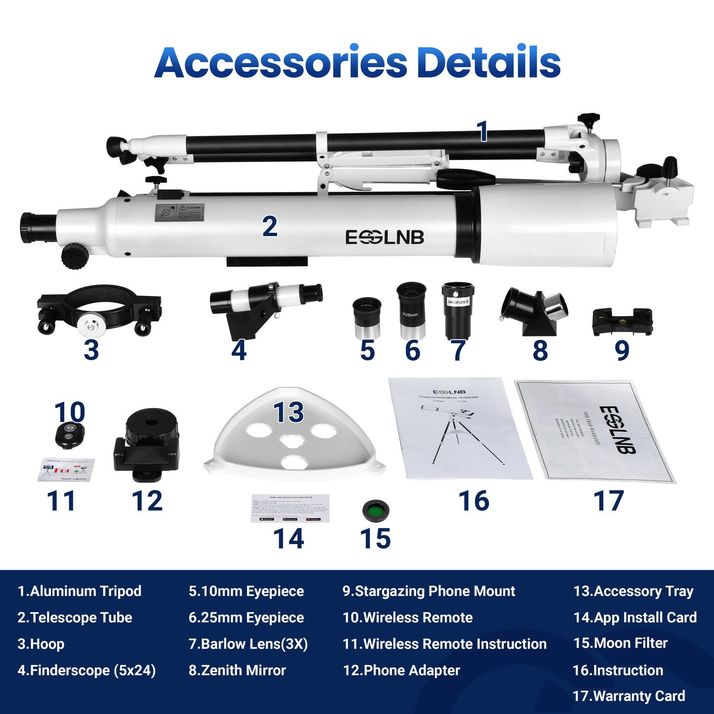 Telescope for Adults, 80mm Aperture 700mm Astronomy Telescopes for Beginners, High Transmission Travel Professional Refractor Telescope with Stargazing APP Wireless Remote Phone Adapter